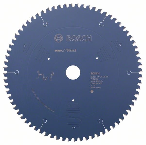 Bosch Accessoires Cirkelzaagblad expert for Wood 300x30x2.4/1.8x72 T - 2608642499