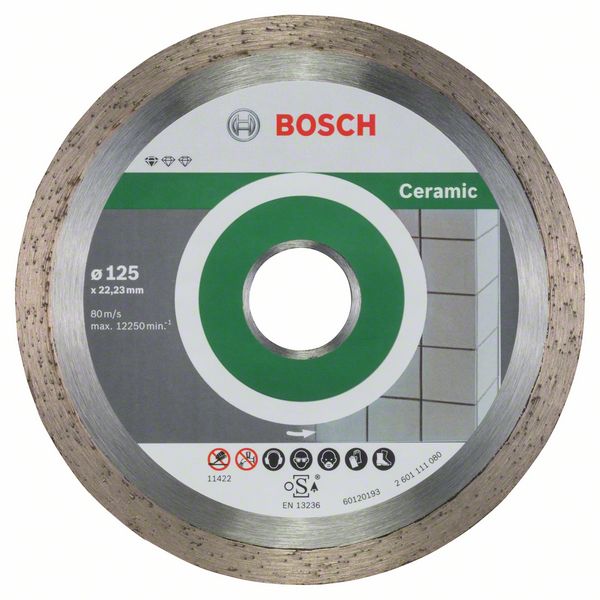 Bosch Accessoires Diamantdoorslijpschijf Standard for Ceramic 125 x 22,23 x 1,6 x 7 mm 10st - 2608603232