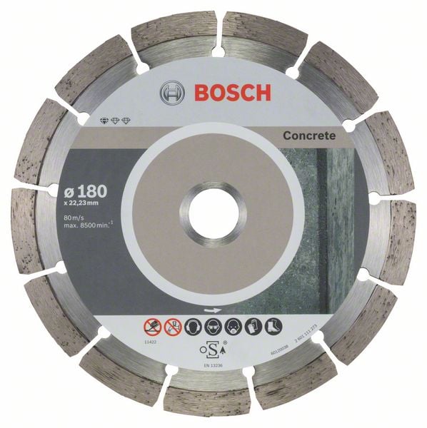 Bosch Accessoires Diamantdoorslijpschijf Standard for Concrete 180 x 22,23 x 2 x 10 mm 10st - 2608603242