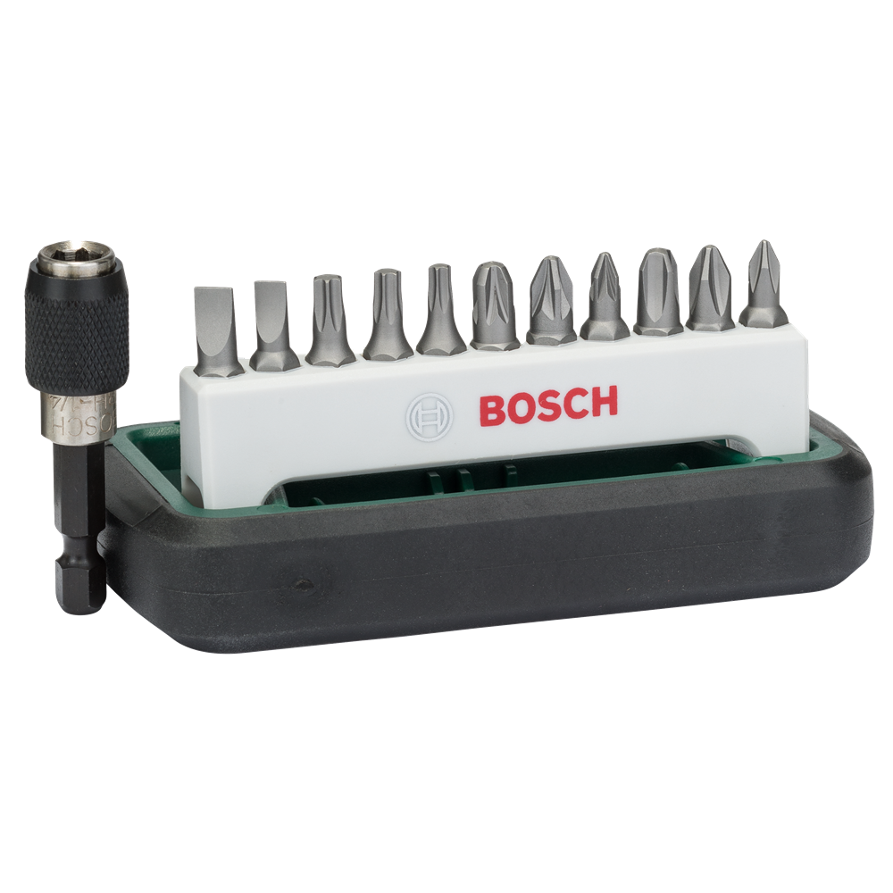 Bosch 12-delige bitset - PH1-2-3, PZ1-2-3, T15-20-25, S0.6x4.5, S0.8x5.5