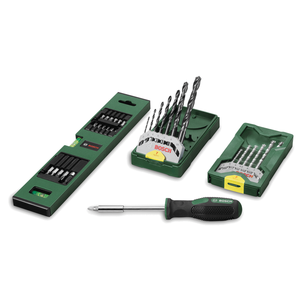Bosch Accessoires Mini-X-Line boor- en schroefbitset met waterpas en handschroevendraaier - 2607017200