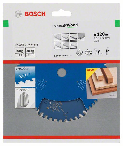 Bosch Accessoires Cirkelzaagblad expert for Wood 120x20x1.8/1.3x40 T - 2608644004