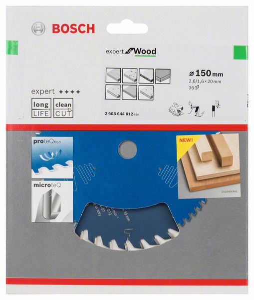 Bosch Accessoires Cirkelzaagblad expert for Wood 150x20x2.6/1.6x36 T - 2608644012