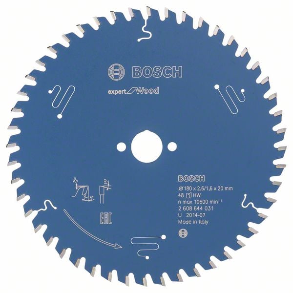 Bosch Accessoires Cirkelzaagblad expert for Wood 180x20x2.6/1.6x48 T - 2608644031