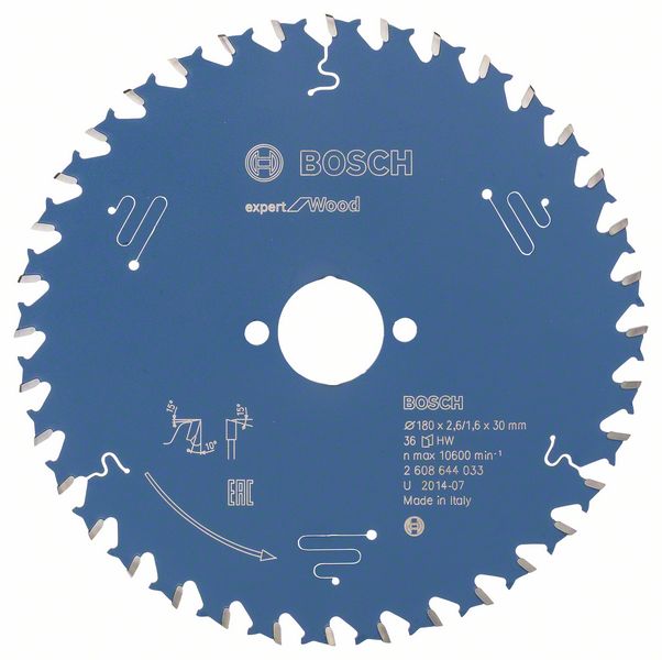 Bosch Accessoires Cirkelzaagblad expert for Wood 180x30x2.6/1.6x36 T - 2608644033