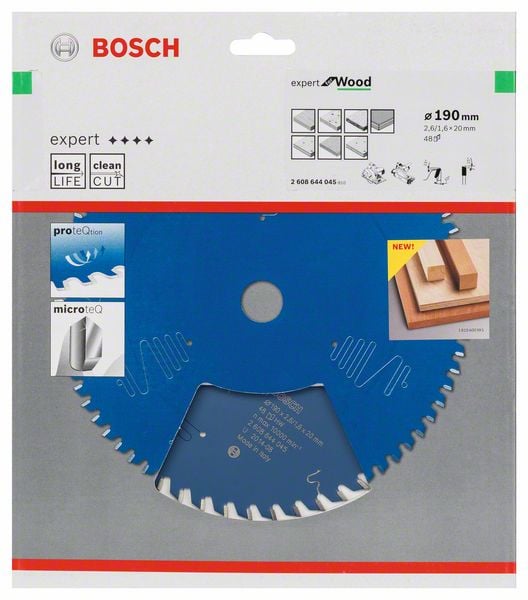 Bosch Accessoires Cirkelzaagblad 190x20x2.6/1.6x48T - 2608644045