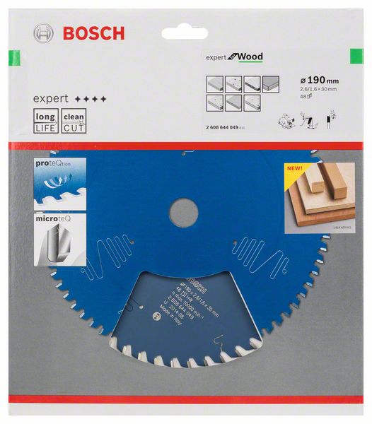 Bosch Accessoires Cirkelzaagblad 190x30x2.6/1.6x48T - 2608644049