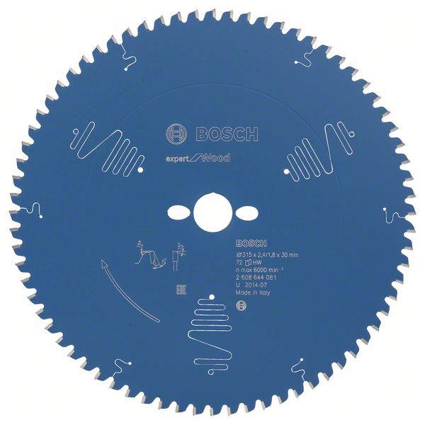 Bosch Accessoires Cirkelzaagblad expert for Wood 315x30x2.4/1.8x72 T - 2608644081