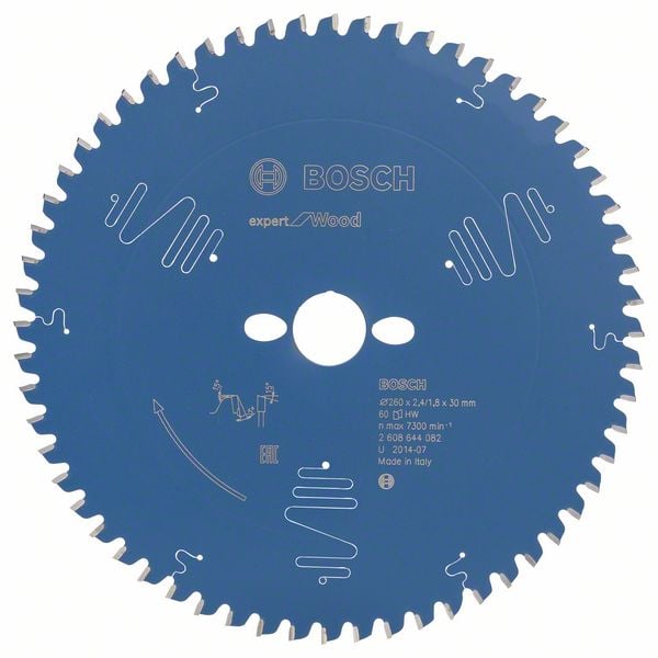 Bosch Accessoires Cirkelzaagblad expert for Wood 260x30x2.4/1.8x60 T - 2608644082