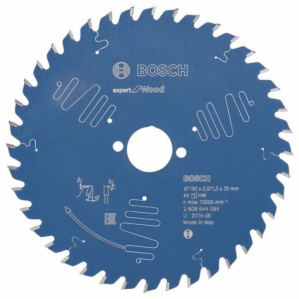 Bosch Accessoires Cirkelzaagblad expert for Wood 190x30x2/1.3x40 T - 2608644084