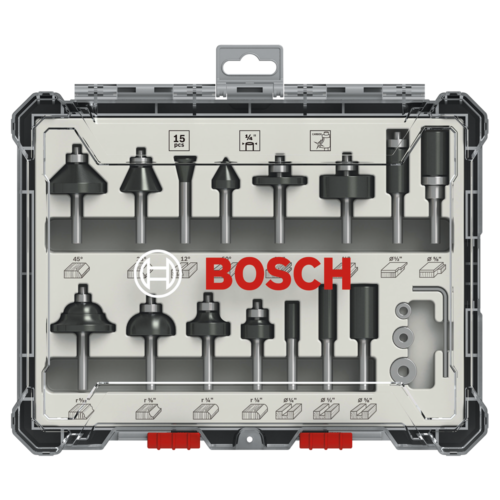 Bosch Accessoires Frezenset Gemixt | 1/4" | 15-delig - 2607017473