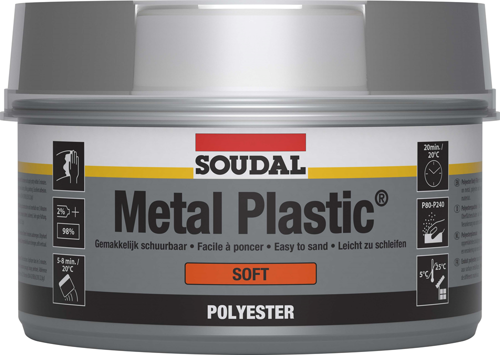 Soudal Metal Plastic Soft | Polyesterplamuur | 2 kg - 105975