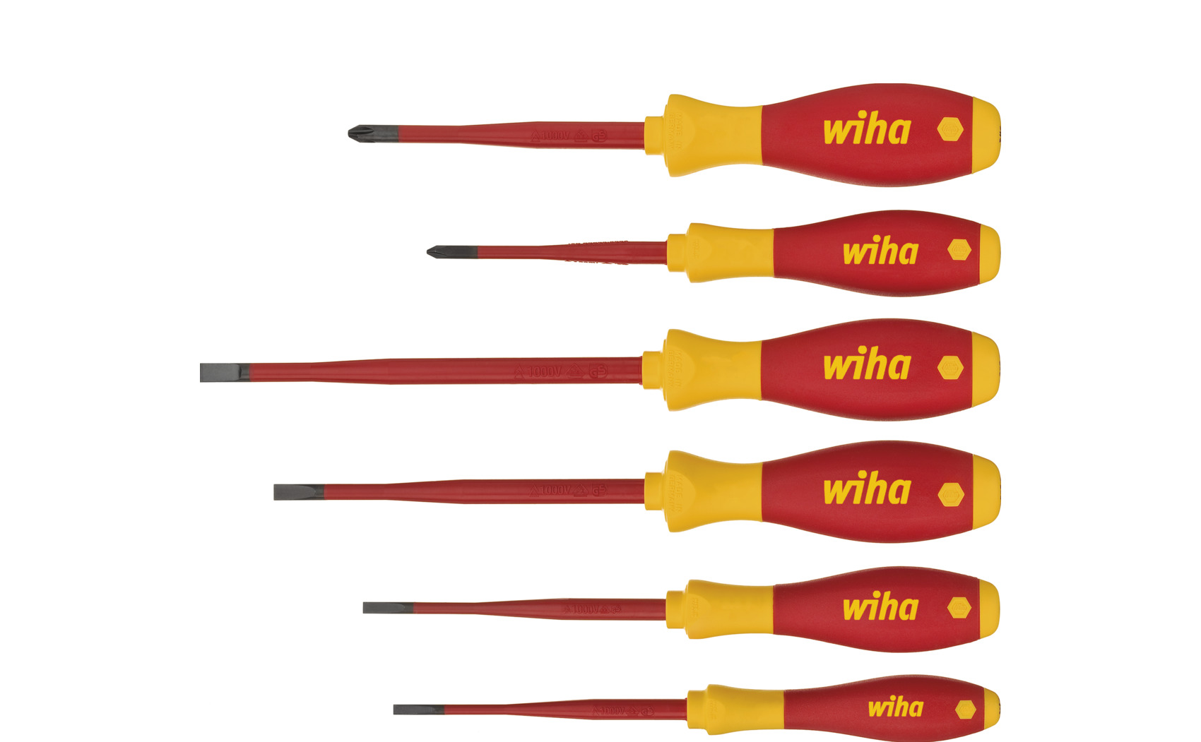 Wiha SoftFinish slimFix sleuf/ PH schroevendraaierset VDE 3201K6 | 6-delig | - 35389