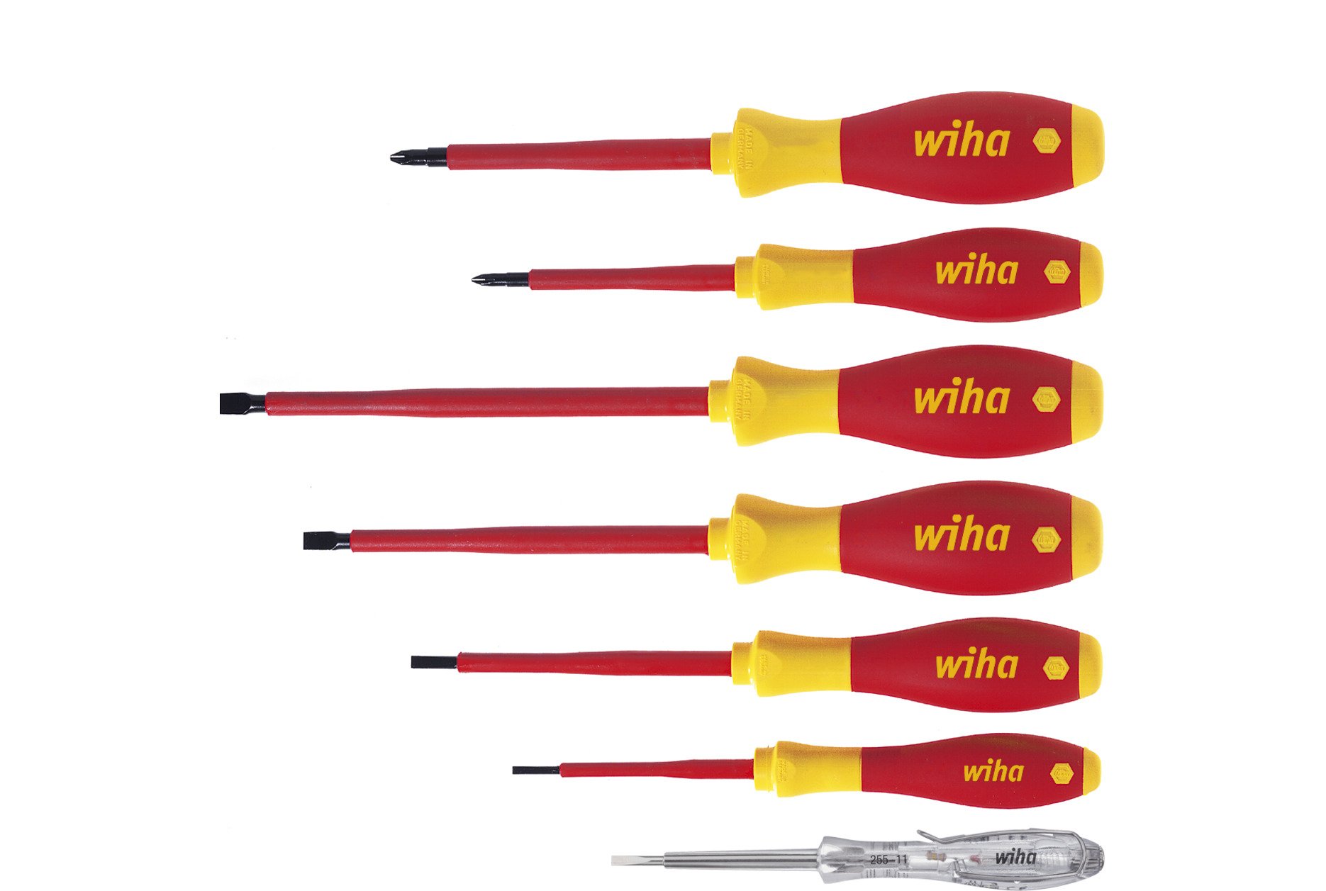 Wiha Schroevendraaierset | 7-delig | sleuf / PH | met spanningzoeker VDE | 1 stuk - 00834 - 00834