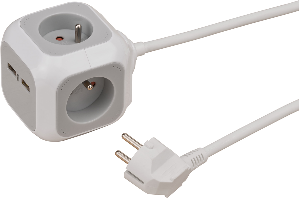 Brennenstuhl ALEA-Power USB-Charger stekkerblok | 4-voudig | 1 4m H05VV-F 3G1 5 | FR BE 1150101