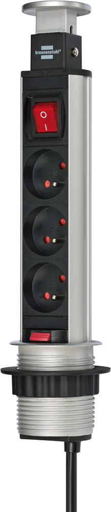 Brennenstuhl Tower Power stekkerdoos | 3-voudig | 2m H05VV-F 3G1 5 | Met schakelaar 1396201003