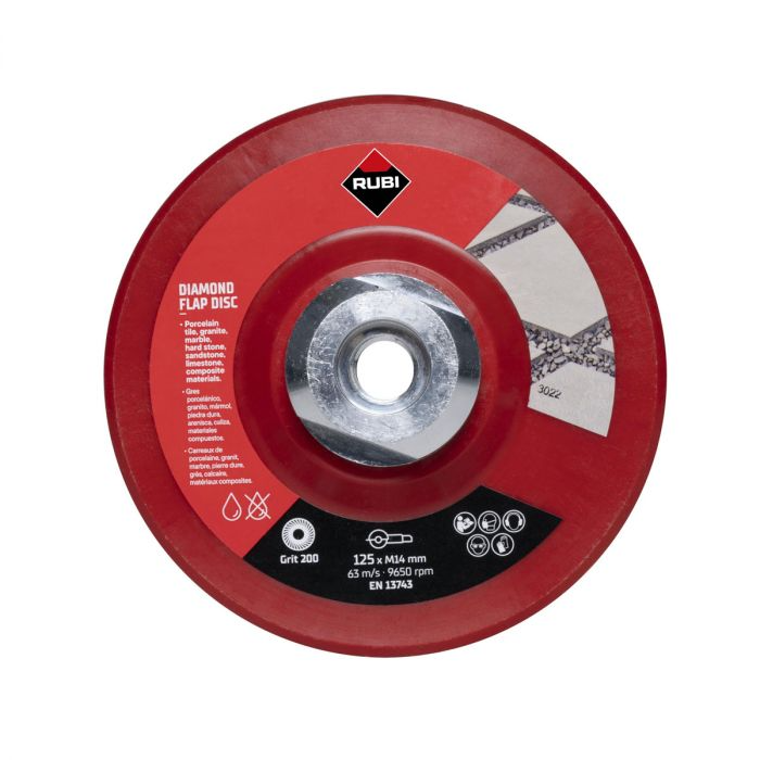 Rubi Flap disc 200 Fijne Korrel Grit | 125mm | M14 32939