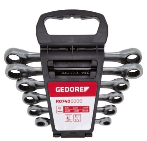 Gedore R07405006 | Ringratelsleutelset | recht model | 8-19 mm | 6-dlg 3300898