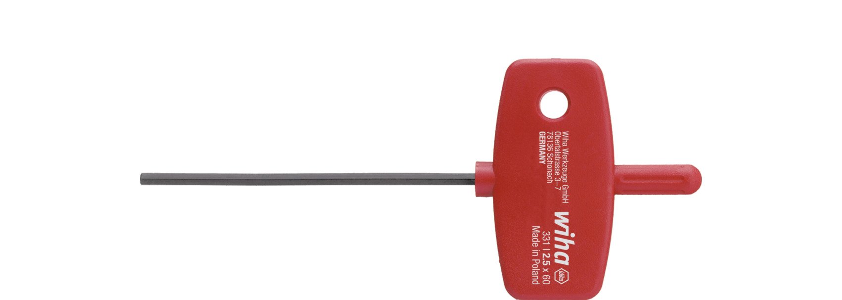 Wiha 331030060 Stiftsleutel met sleutelgreep zeskant chemisch gezwart 3.0 mm - 00897