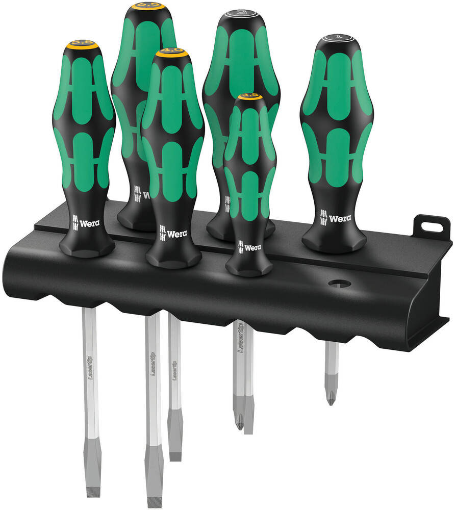 Wera 334/355 SK/6 Schroevendraaierset Kraftform Plus Lasertip + houder, 6 -delig - 1 stuk(s) - 05007681001