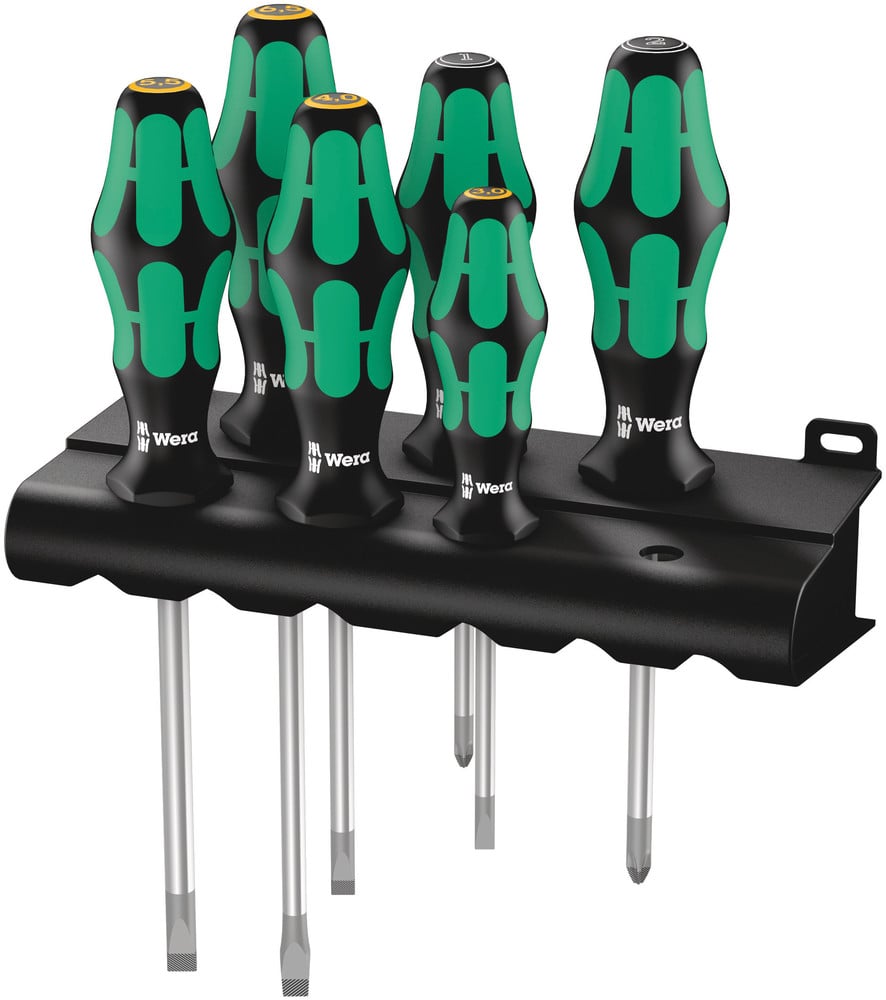 Wera 334/355/6 Schroevendraaierset Kraftform Plus Lasertip + Houder, 6 -delig - 1 stuk(s) - 05105656001