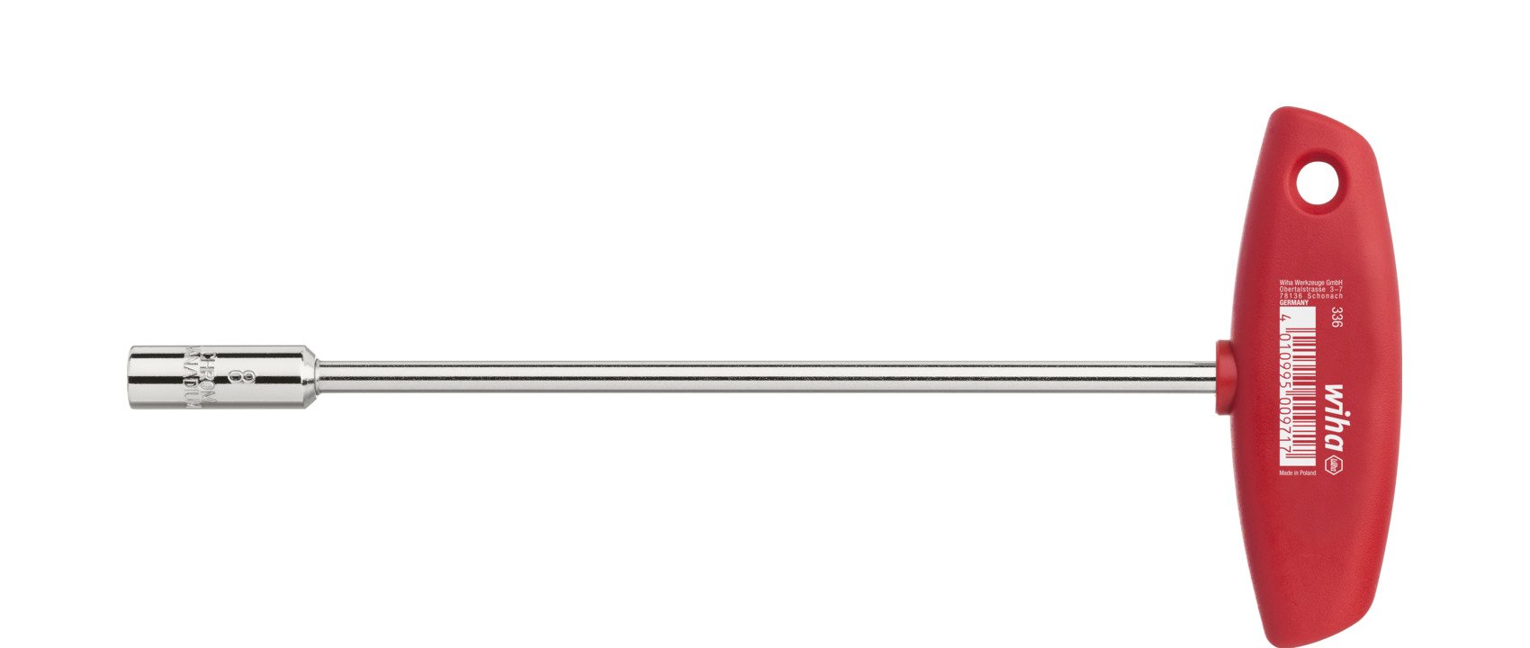 Wiha Dopsleutel met dwarsgreep zeskant hoogglans vernikkeld | 17 x 125 mm - 995 - 00995