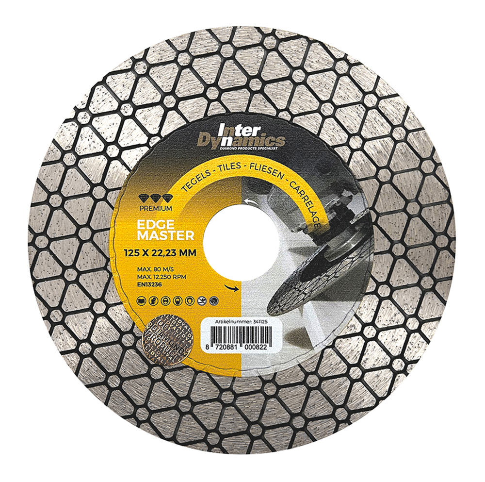 InterDynamics EdgeMaster Premium 2-in-1 diamantzaag 125 asgat 22.23mm | 1 stuk - 341125