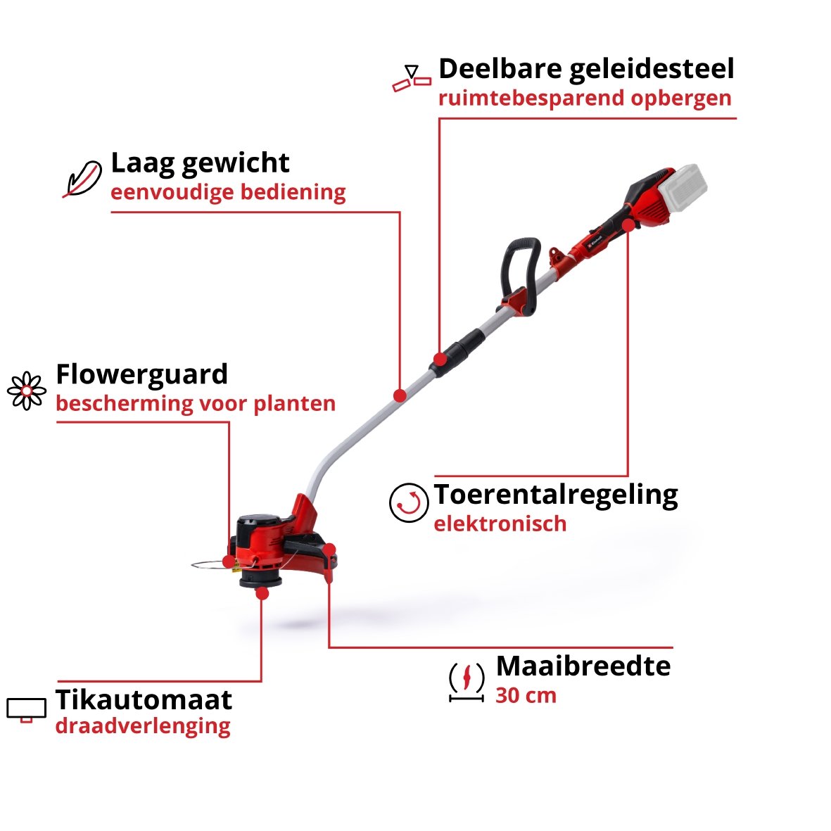 Einhell GE-CT 36/30 Li E Solo - Accu Grastrimmer | 18V | Zonder accu en lader - 3411300 - 3411300