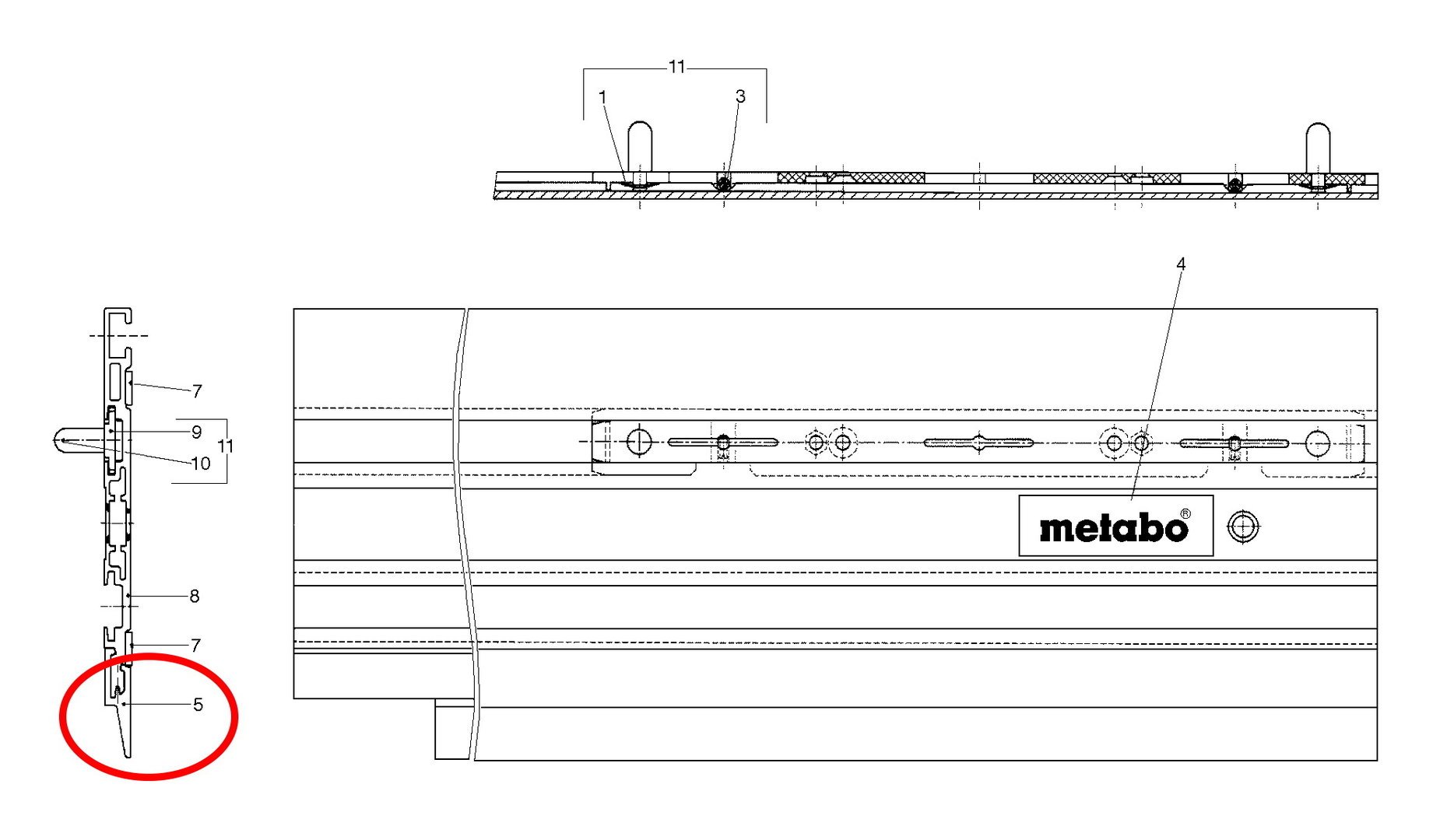 Metabo Geleiderail vervangingsstrip | 341144940 - 341144940