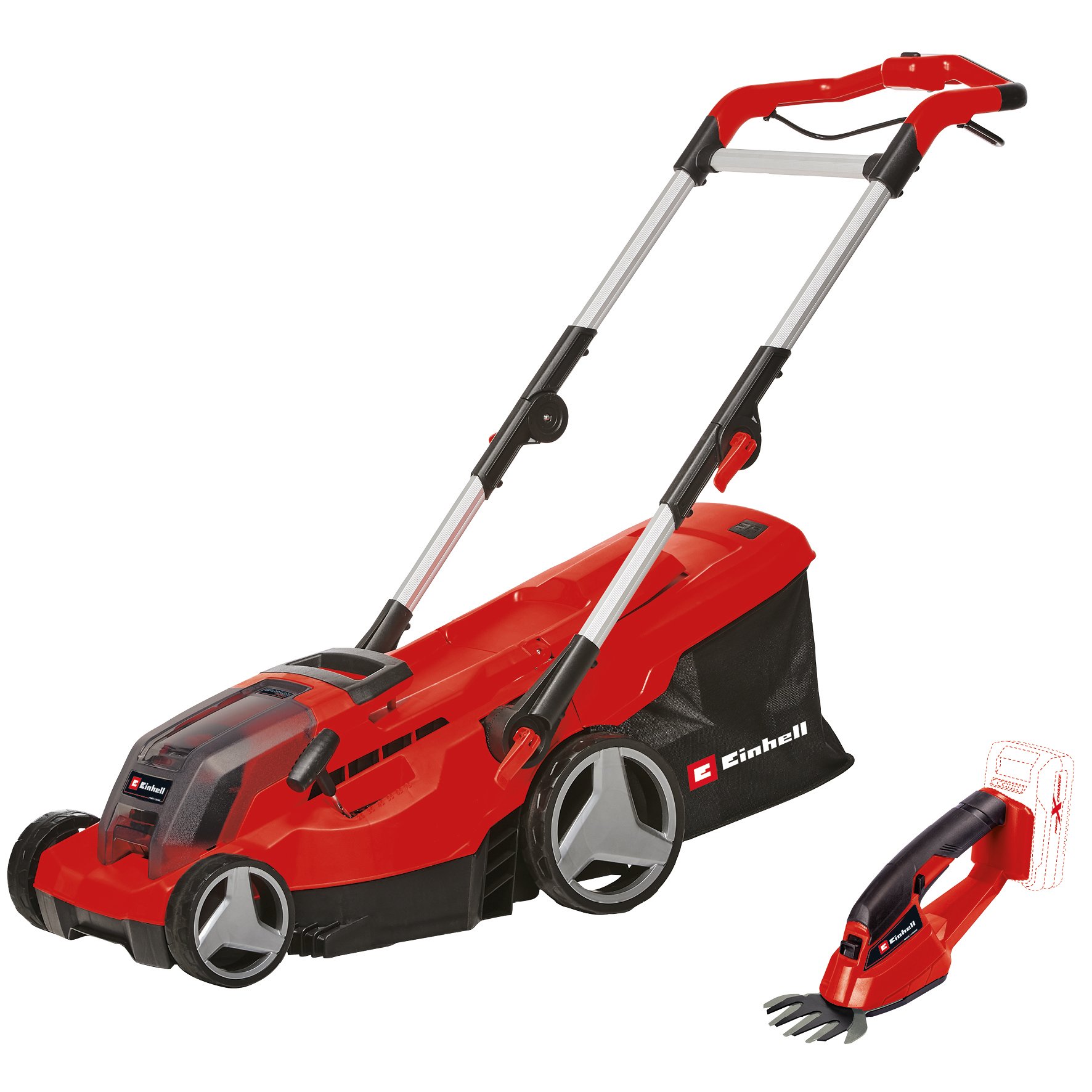 Einhell GE-CM 36/37 Li Kit - Accu Grasmaaier + Accu Gras-/Heggenschaar | 2 x 3.0 Ah + 2 x laders - 3413173 3413173