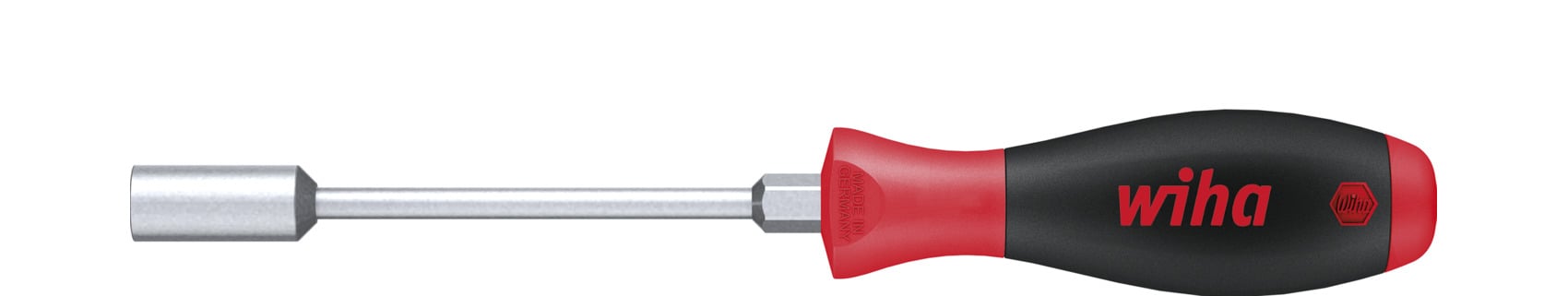 Wiha 347070 Schroevendraaier SoftFinish zeskantdopsleutel met ronde schacht en zeskantaanzet 7.0 mm x 125 mm - 01092