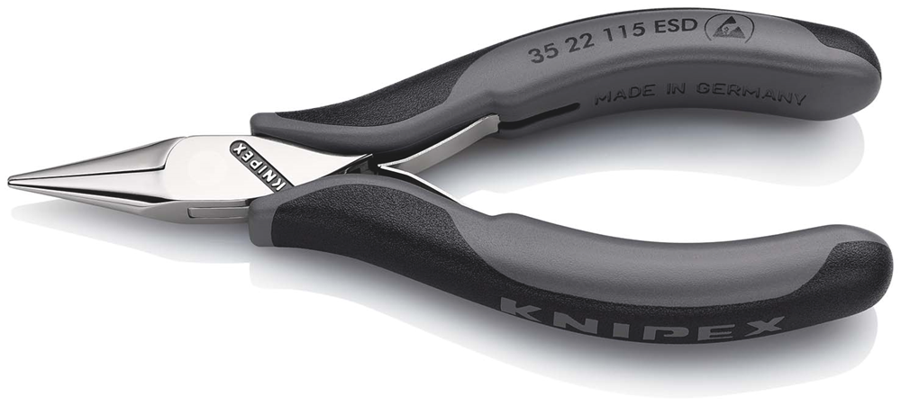 Knipex Elektronica-grijptang ESD | Meer-componentengrepen | Lengte 115 mm | Zelfbedieningskaart/blister - 35 22 115 ESDSB