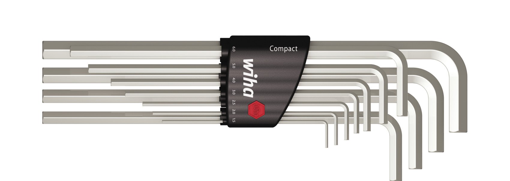 Wiha 352H11 Stiftsleutelset in Compact houder zeskant 11-delig hoogglans vernikkeld - 36451
