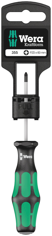 Wera 355 PZ SB Pozidriv Schroevendraaier , PZ 0 x 60 mm - 1 stuk(s) - 05100055001