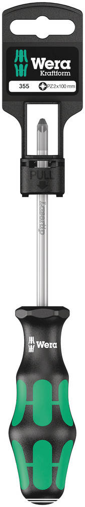 Wera 355 PZ SB Pozidriv Schroevendraaier , PZ 2 x 100 mm - 1 stuk(s) - 05100057001