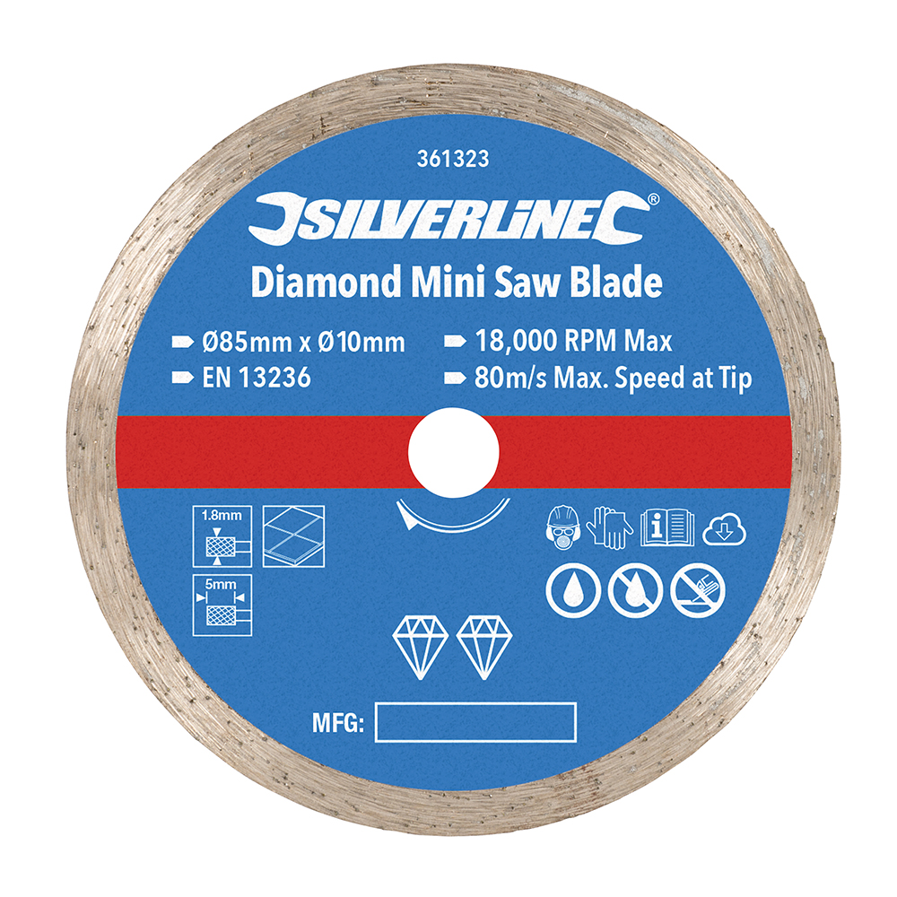 Silverline Diamant mini-zaagblad 85 mm diameter - 10 mm asgat