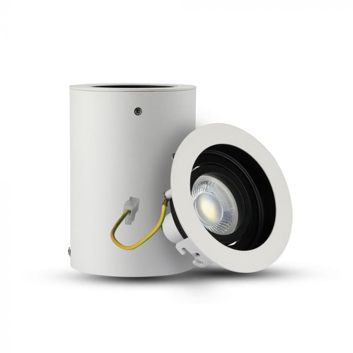 V-Tac Opbouw spot verstelbaar 50mm rond wit OP=OP - 5013450