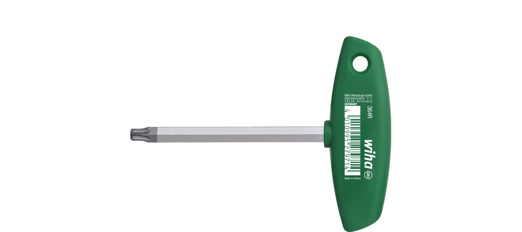 Wiha 364R009100 Stiftsleutel met dwarsgreep TORX® MagicSpring® mat verchroomd T9 x 126 mm - 27964