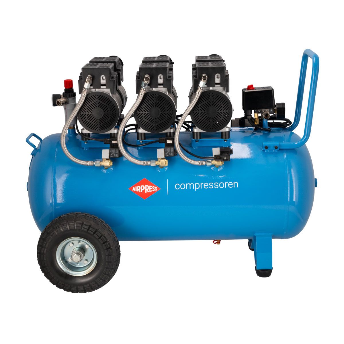 Airpress LMO 90-380 | Stille Olievrije Compressor | 8 bar | 3 pk (3 x 1 pk) | 2,25 kW - 36537 afbeelding 1