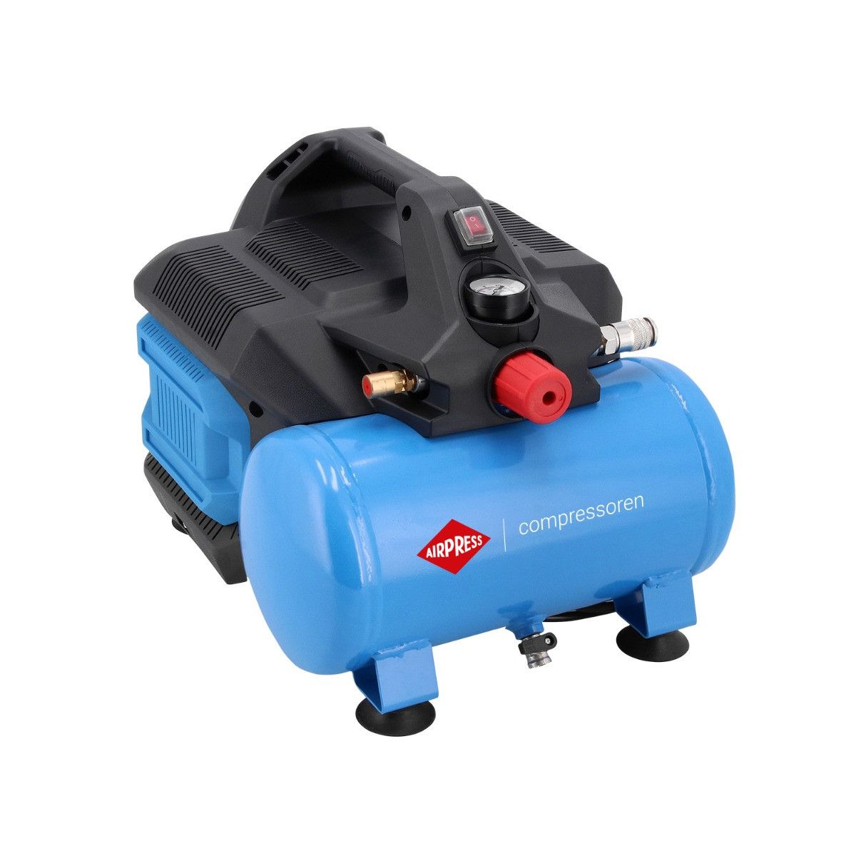 Airpress LMO 6-126 Stille olievrije compressor 8 bar 1 pk / 0.75 kW 88 l/min 6 l - 36578
