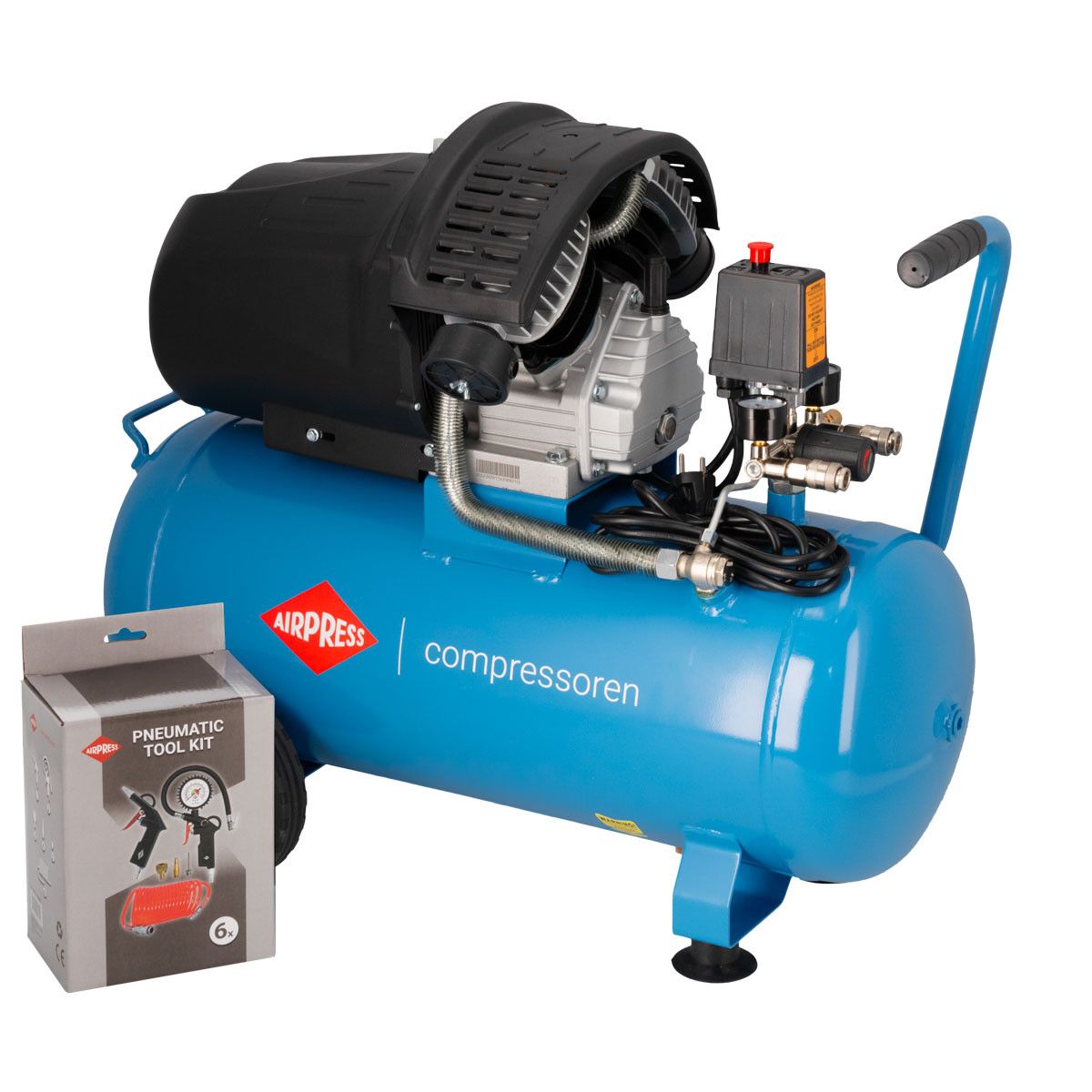 Airpress Compressor HL 425-50 8 bar 3 pk/2.2 kW 260 l/min 50 l met accessoires - 36888