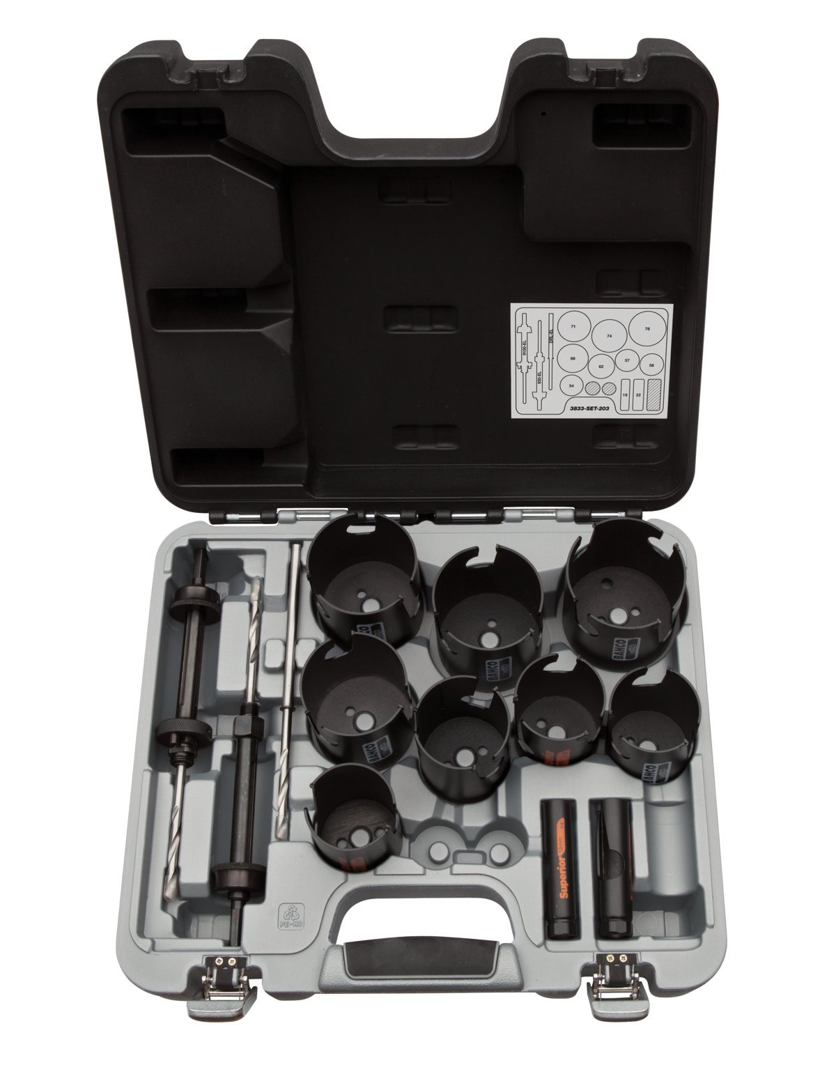 Bahco Gatzagenset | Superior™ | multiconstructie | voor hout en steen 14-delig 3833-SET-203