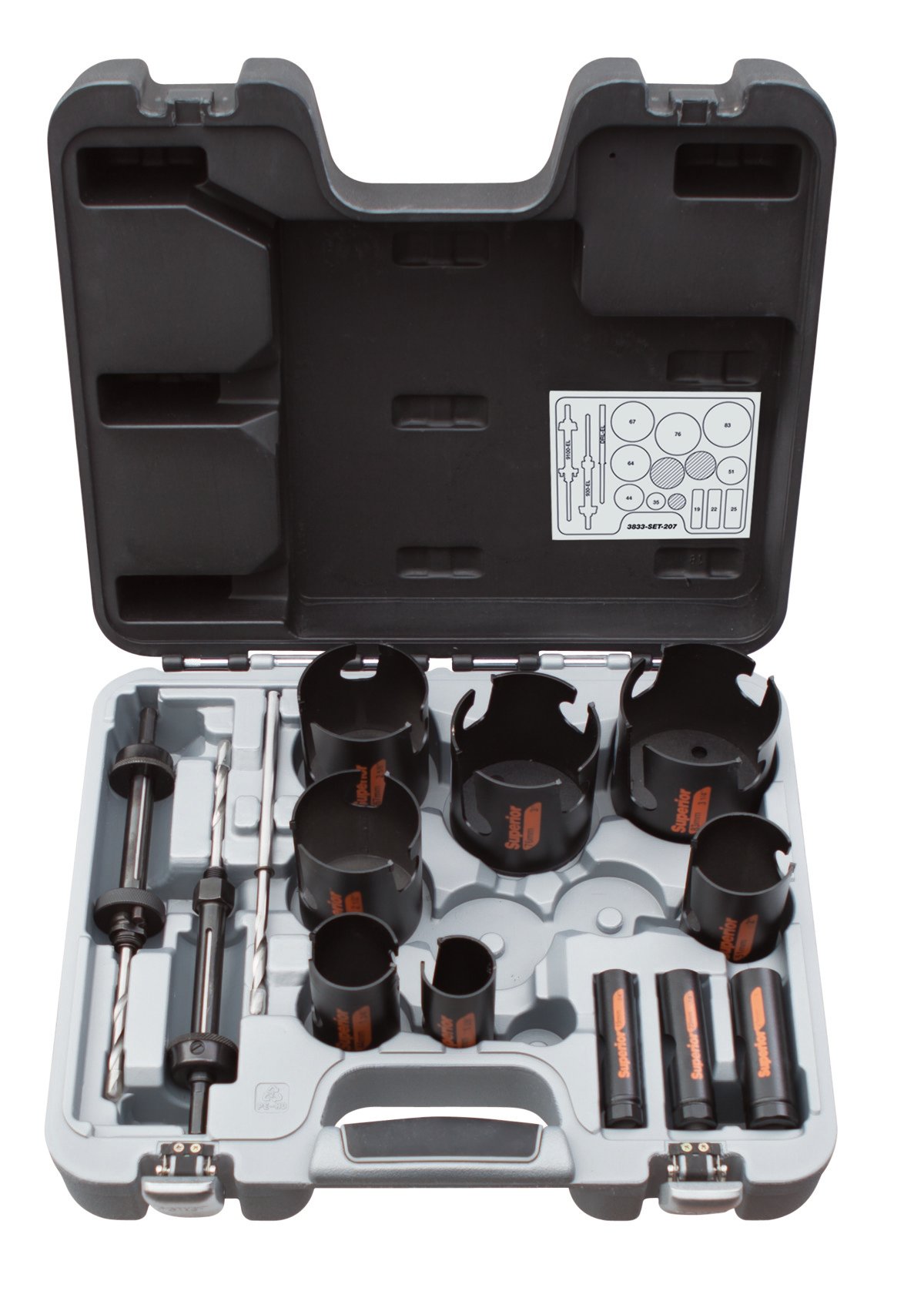 Bahco Gatzagenset | Superior™ | multiconstructie | voor hout en steen 14-delig 3833-SET-207
