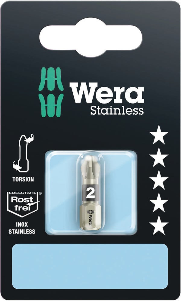 Wera 3855/1 TS Bits Pozidriv, RVS, PZ 1 x 25 mm - 1 stuk(s) - 05073613001