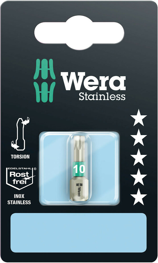 Wera 3867/1 TS SB TORX® Bits, RVS, TX 10 x 25 mm - 1 stuk(s) - 05073620001
