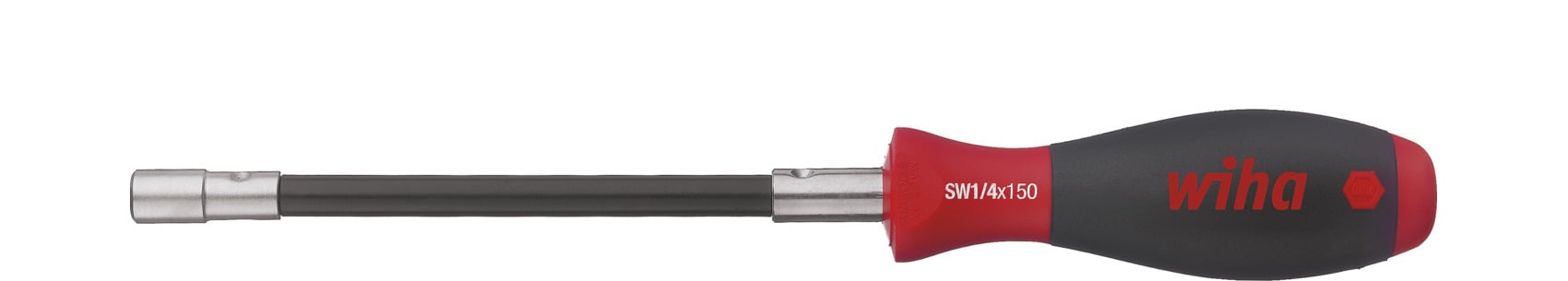 Wiha 38614 Schroevendraaier met bithouder SoftFinish klemming met borgring Flexibele schacht, 1/4" 150 mm - 01479