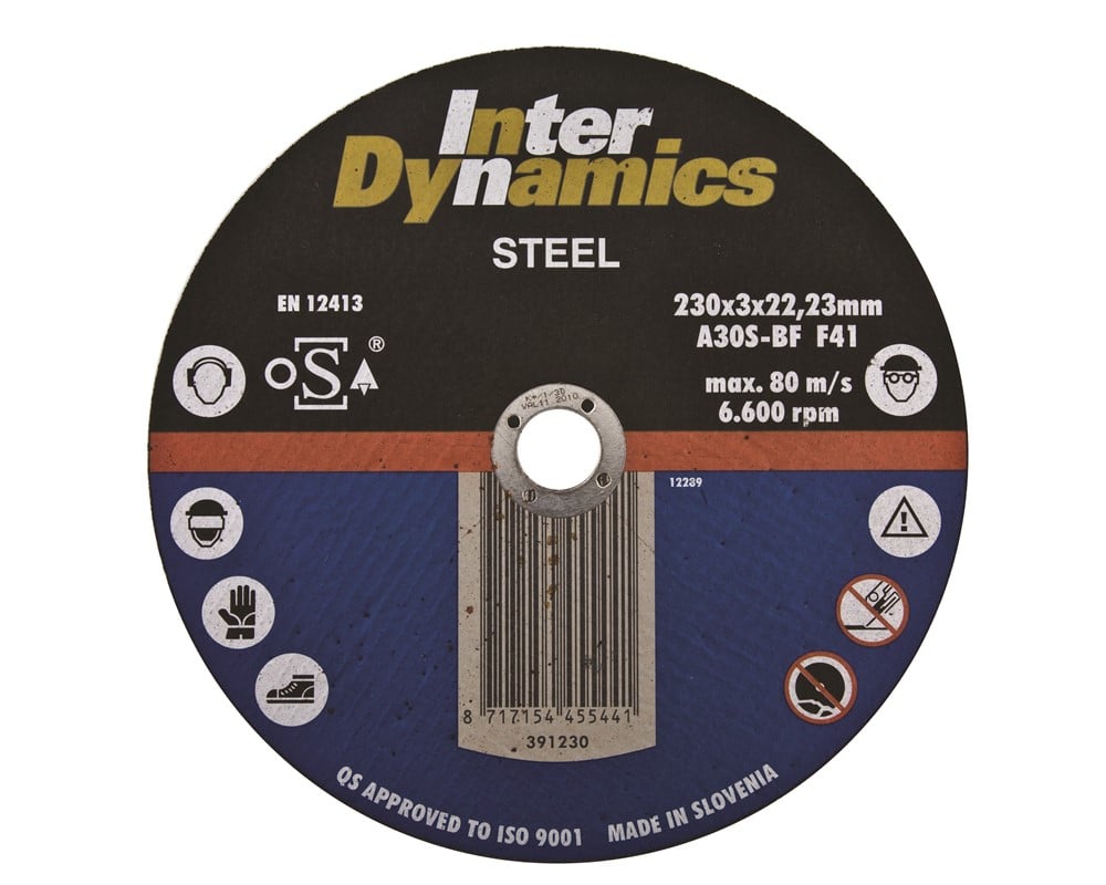 InterDynamics Doorslijpschijf voor metaal | 180 x 3 x 22,23 mm - 391180