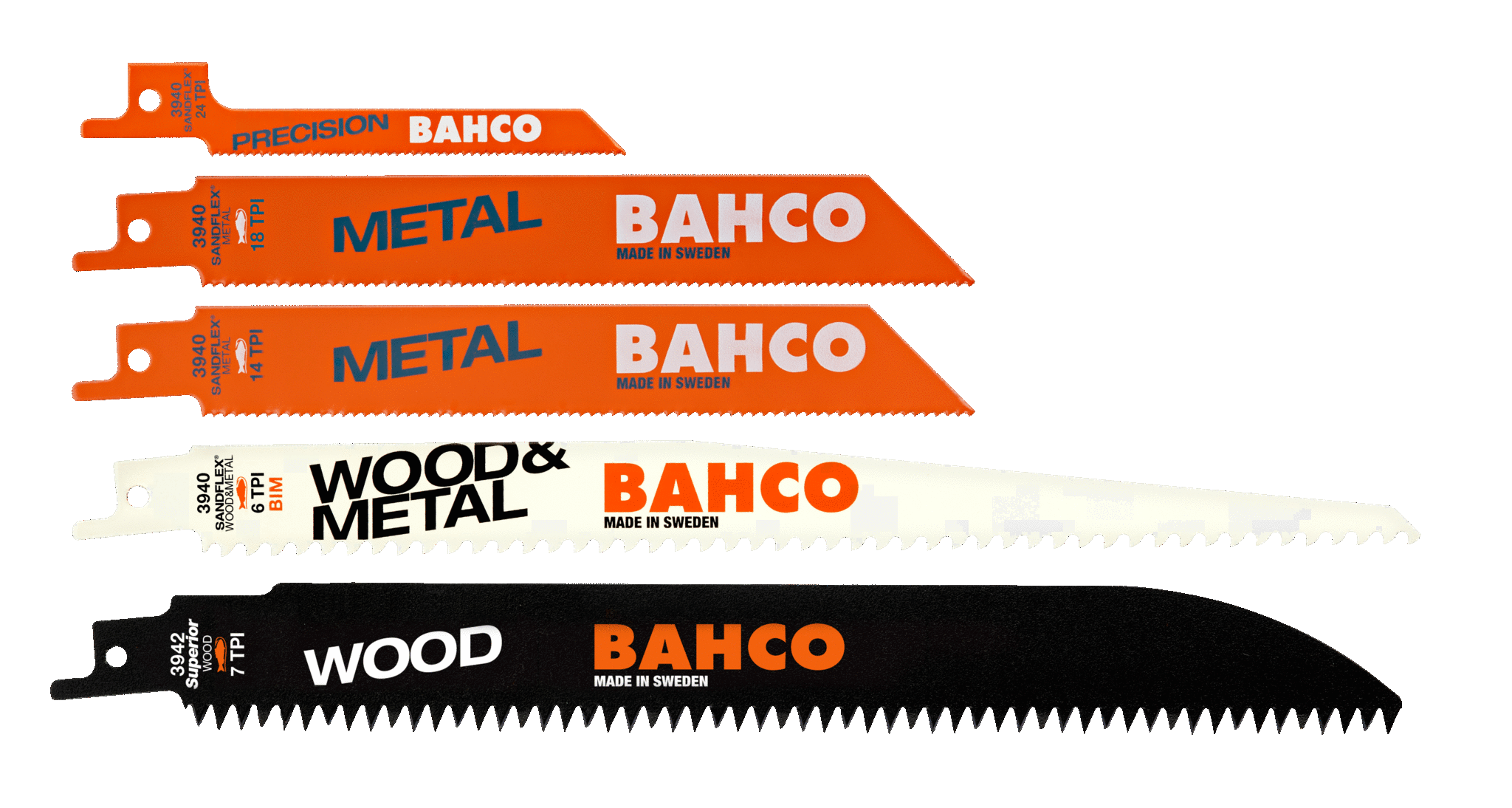 Bahco Reciprozaagbladensets | Sandflex® bimetaal |voor hout en metaal | 3940-MIX-SET-5P