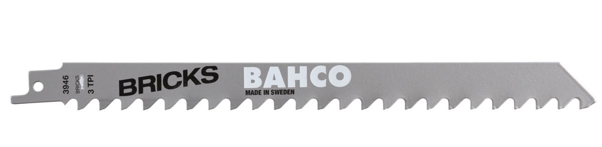 Bahco Reciprozaagblad | hardmetaal | voor licht beton | baksteen en glasvezel | 3 TPI | 228 mm - 3946-228-3-ST-1P