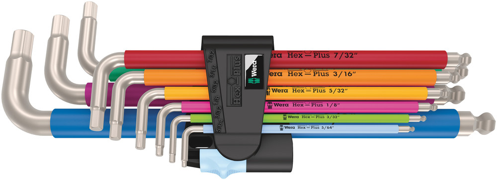 Wera 3950/9 Hex-Plus Multicolour Imperial 1 | Stiftsleutelset | RVS | 9-delig - 05022860001
